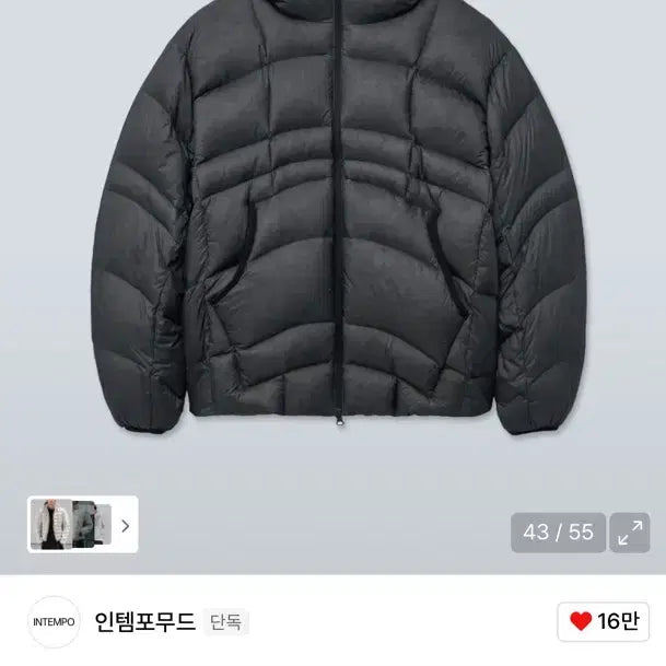 [BUNJANG] Intempo Mood Yeti Puffer Duck Down Charcoal L / 인템포무드 예티 푸퍼 덕다운 차콜 L