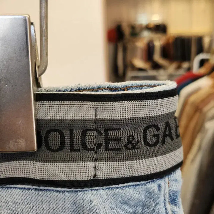 [BUNJANG] Dolce & Gabbana Logo Banding Denim Jeans / 돌체앤가바나 로고 밴딩 데님 청바지 33, 34 돌체 d&g 팬츠 바지