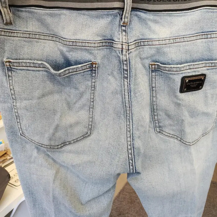 [BUNJANG] Dolce & Gabbana Logo Banding Denim Jeans / 돌체앤가바나 로고 밴딩 데님 청바지 33, 34 돌체 d&g 팬츠 바지