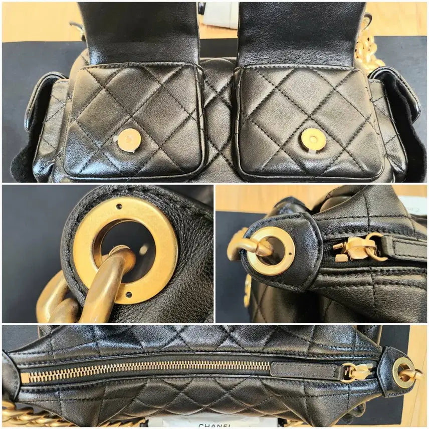 [BUNJANG] Chanel Lambskin Hobo Bag AS5339 / 샤넬 라지 호보백 램스킨 금장  AS5339