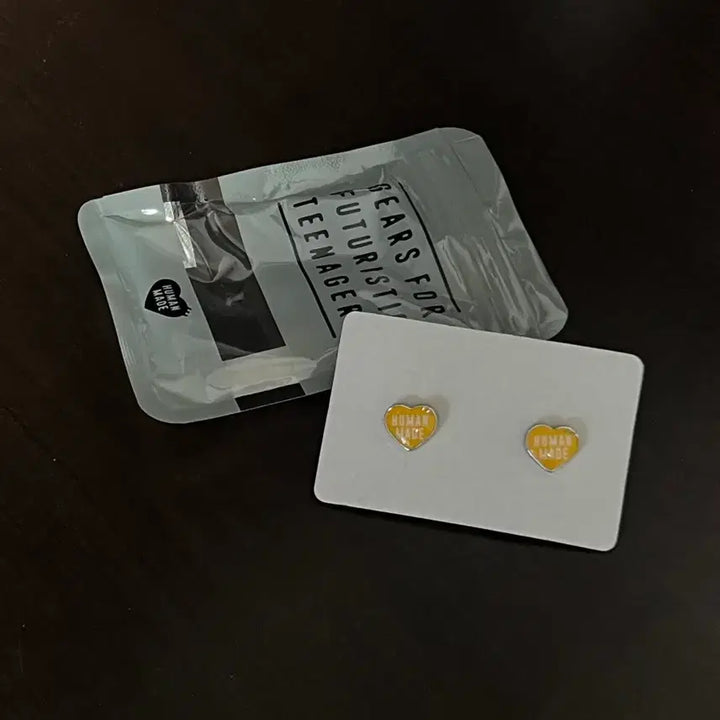 [BUNJANG] Human Made Heart Earrings Yellow / [새상품] 휴먼메이드 하트 귀걸이 옐로우
