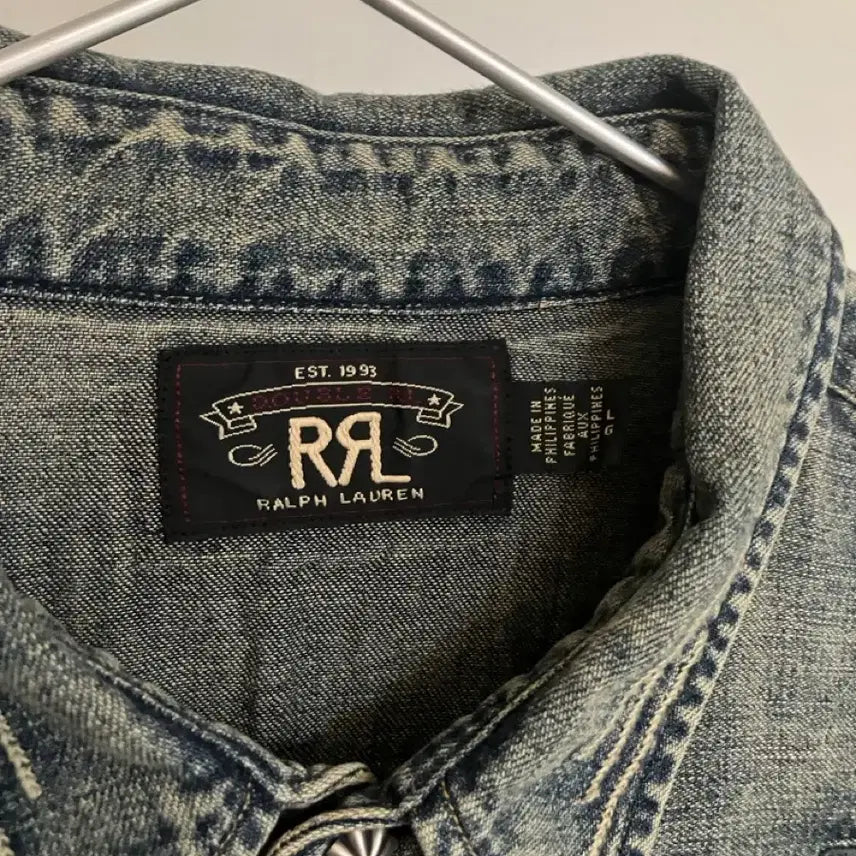 [BUNJANG] RRL Western Denim Shirt / Rrl 더블알엘 웨스턴 데님셔츠
