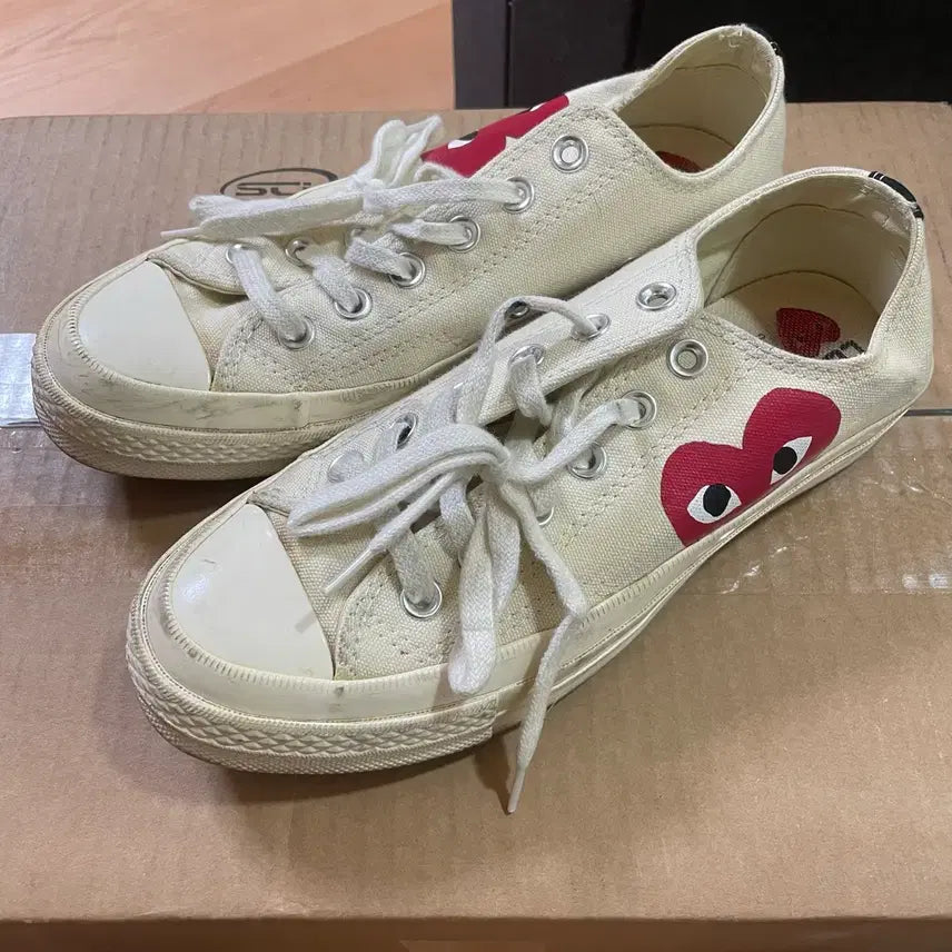 [BUNJANG] Comme des Garcons Converse Ivory Sneakers / 꼼데가르송 컨버스 245