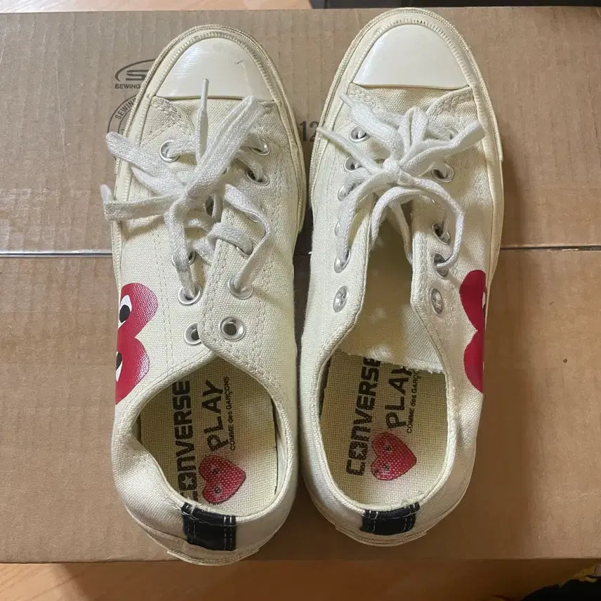 [BUNJANG] Comme des Garcons Converse Ivory Sneakers / 꼼데가르송 컨버스 245