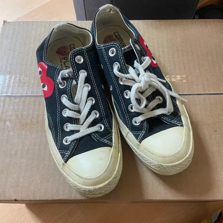[BUNJANG] Comme des Garcons Converse Black Sneakers / 꼼데가르송 컨버스 블랙 245
