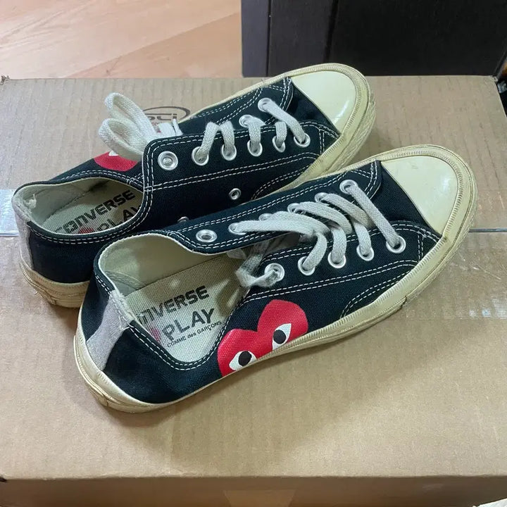 [BUNJANG] Comme des Garcons Converse Black Sneakers / 꼼데가르송 컨버스 블랙 245