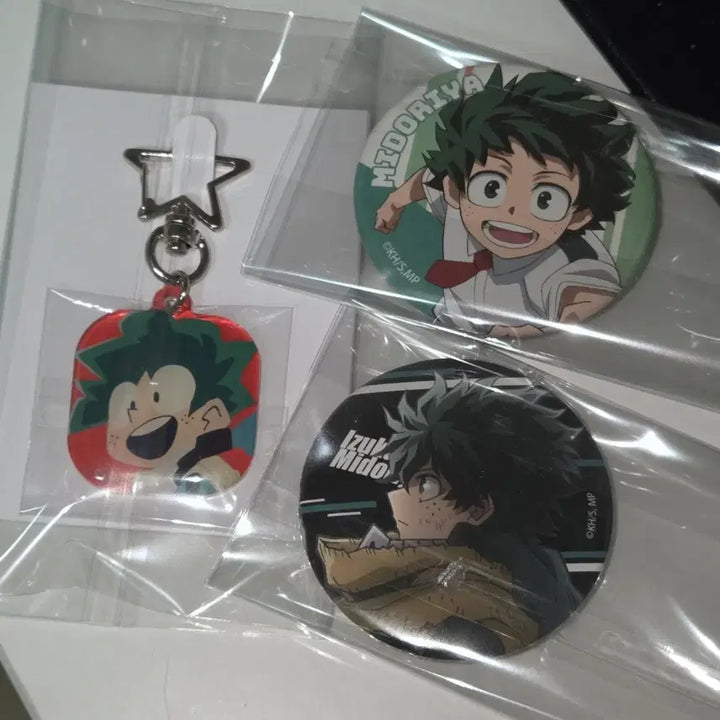[BUNJANG] My Hero Academia Midoriya Izuku Bundle Set Acrylic Keyring & Can Badge / 미도리야 이즈쿠 데쿠 굿즈 일괄 캔뱃지 아크릴 키링