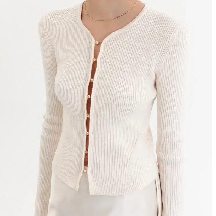 [BUNJANG] Lookast Lons Slim Knit Cardigan Ivory S / 룩캐스트 론스슬림니트가디건 아이보리s