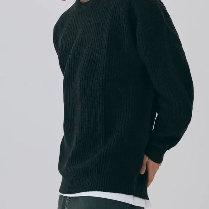 [BUNJANG] A.G.E.O.D. Crew Neck Oversized Knit (Black, L) / 에이지오디 크루넥 오버핏 블랙 니트 L 새상품
