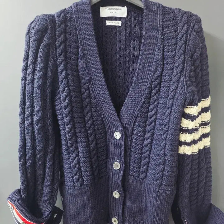 [BUNJANG] Thom Browne Aran Cable Cardigan (Navy) / 톰브라운 아란 케이블 가디건38사이즈