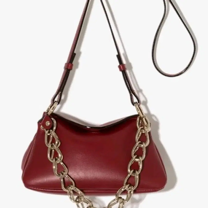 [BUNJANG] Chloé Chain Burgundy Shoulder Bag / 클로에 체인백 버건디 숄더백