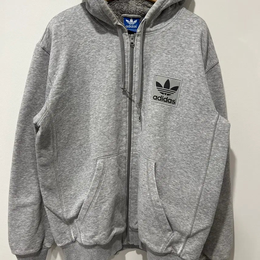 [BUNJANG] Adidas Fleece Hooded Zip-Up / [Adidas] 아디다스 뽀글이 후드집업
