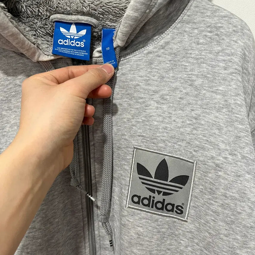 [BUNJANG] Adidas Fleece Hooded Zip-Up / [Adidas] 아디다스 뽀글이 후드집업