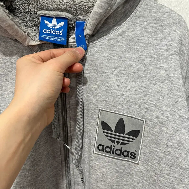 [BUNJANG] Adidas Fleece Hooded Zip-Up / [Adidas] 아디다스 뽀글이 후드집업