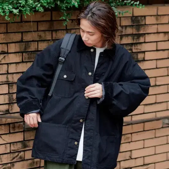 [BUNJANG] Freaks Store Corduroy Work Jacket Black / 프릭스스토어 코듀로이 카라 워크자켓 블랙