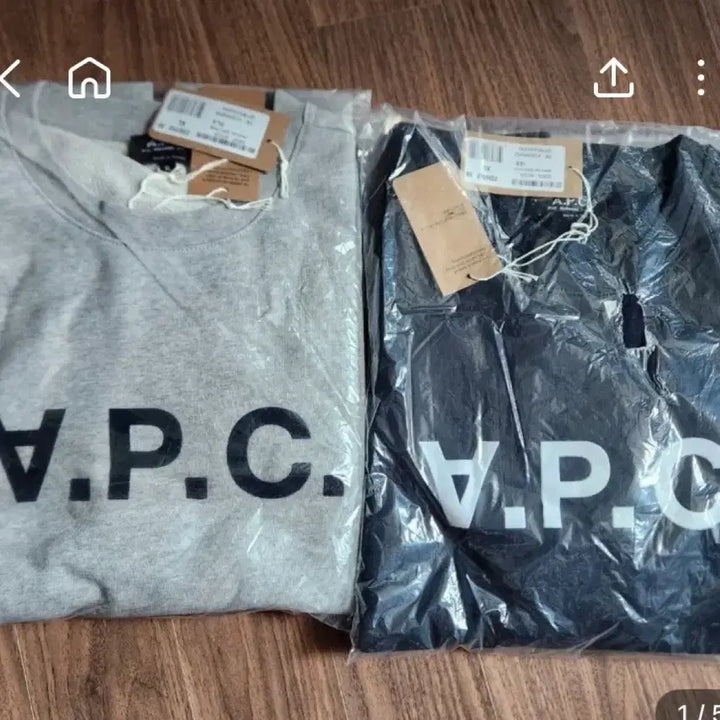 [BUNJANG] A.P.C. Logo Sweatshirt / 아페쎄 A.P.C. 로고맨투맨 그레이/네이비 미개봉 새상품 아페세