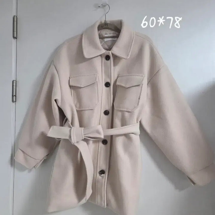 [BUNJANG] Beige Belted Short Jacket (Big Size) - Women&