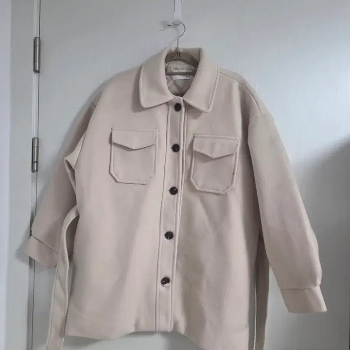 [BUNJANG] Beige Belted Short Jacket (Big Size) - Women&
