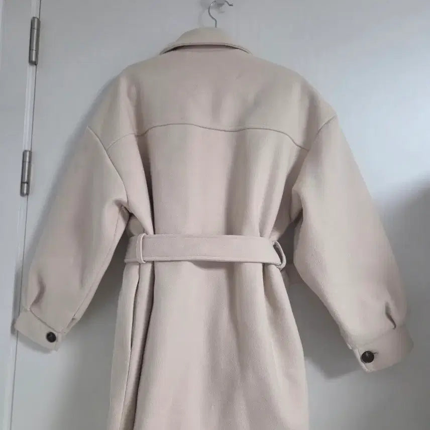 [BUNJANG] Beige Belted Short Jacket (Big Size) - Women&