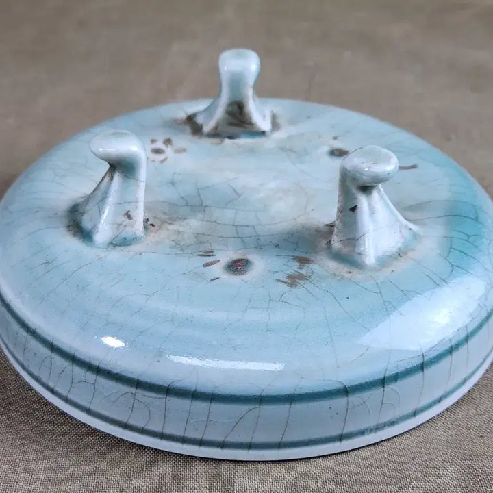 [BUNJANG] Chinese Celadon Porcelain Tripod Water Basin / 중국도자기 음각서문 청자 삼족 수반