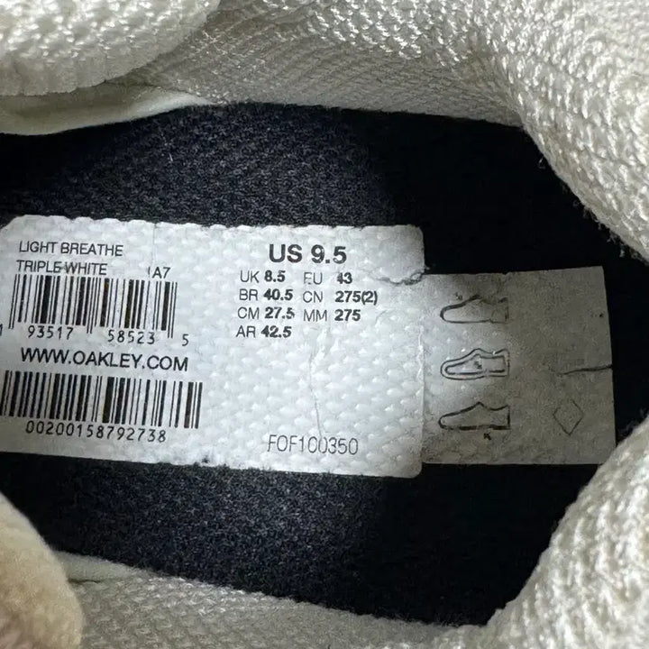 [BUNJANG] Oakley Light Breathe White 275mm Sneakers / 오클리 라이트 브리드 화이트 275mm