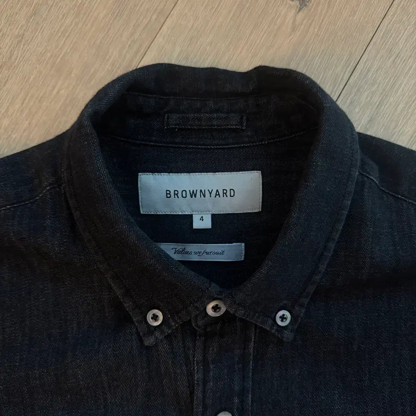 [BUNJANG] BROWNYARD Denim Shirt Black 4 / 브라운야드 데님셔츠 흑청 4사이즈 BROWNYARD