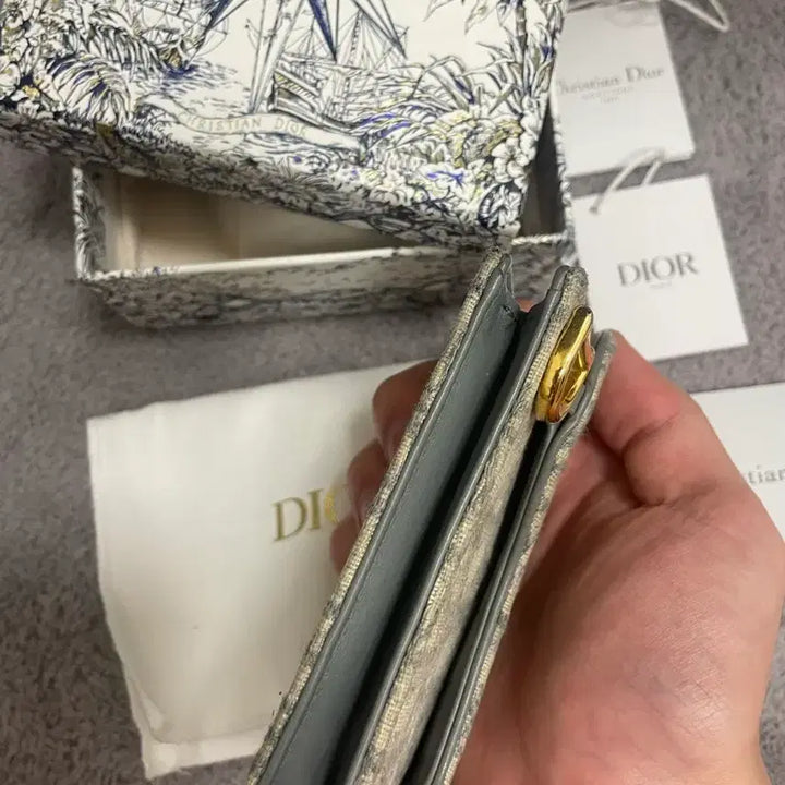 [BUNJANG] Dior Oblique Saddle Gray Card Wallet / [정품]디올 오블리크 여성 새들 그레이 카드지갑