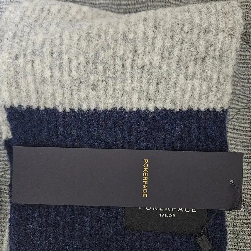 [BUNJANG] Poker Face Rugby Stitch Muffler Navy / 포커페이스 럭비 스티치 머플러 목도리 네이비