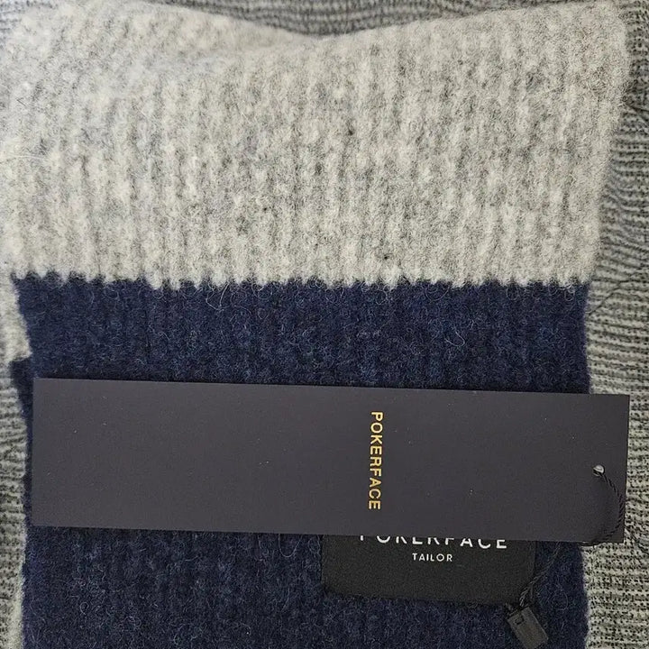 [BUNJANG] Poker Face Rugby Stitch Muffler Navy / 포커페이스 럭비 스티치 머플러 목도리 네이비