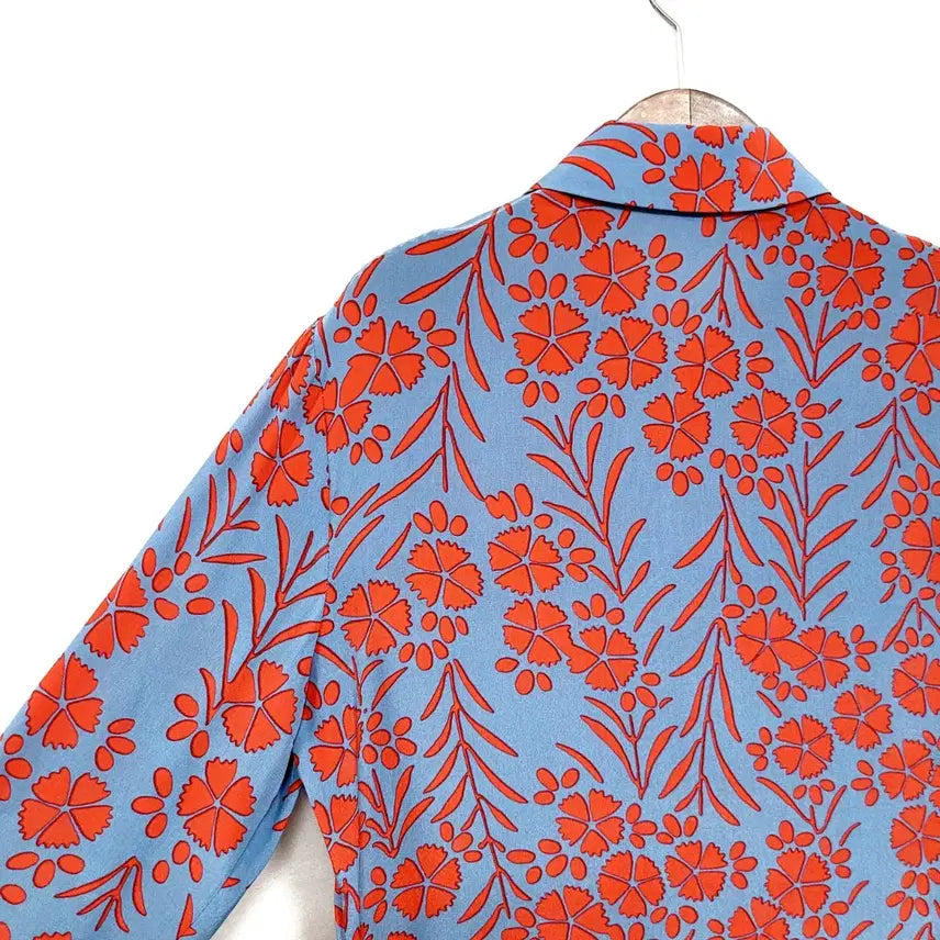 [BUNJANG] DVF K702 Silk Shirt Dress / DVF 다이앤본퍼스텐버그 실크100% 셔츠 원피스 K702
