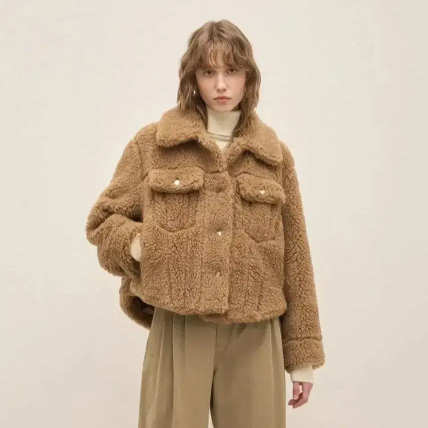 [BUNJANG] System Teddy Bear Fur Jacket (Size 55) / 시스템 테디베어 퍼자켓 82(55)