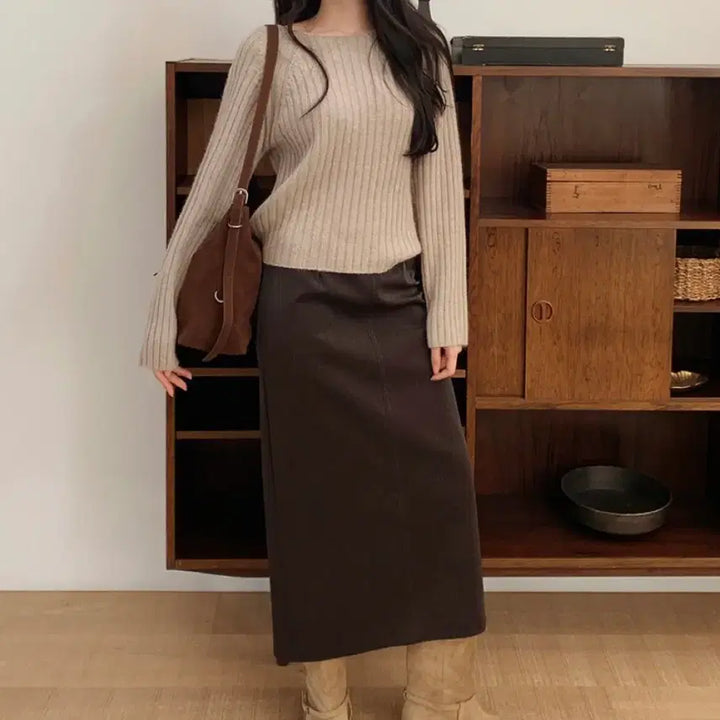 [BUNJANG] Slow and Flat Fox Knit Beige / 슬로우앤드 플랫골지 폭스니트 베이지
