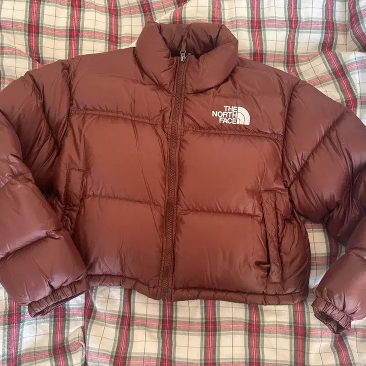 [BUNJANG] The North Face Nuptse Crop Down Jacket Brown XL / 노스페이스 눕시 크롭 다운 브라운 100(XL)