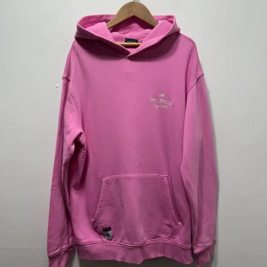 [BUNJANG] New Balance Pink Oat Paris Hoodie L / 뉴발란스 핑크 오트 파리 후드티 L