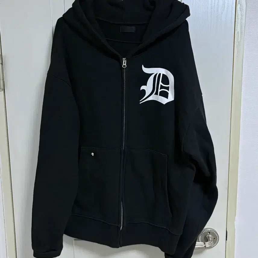 [BUNJANG] ODOR Lettering Hoodie Zip-up Black / [마지막 판매일] 오도어 레터링 후드집업 블랙