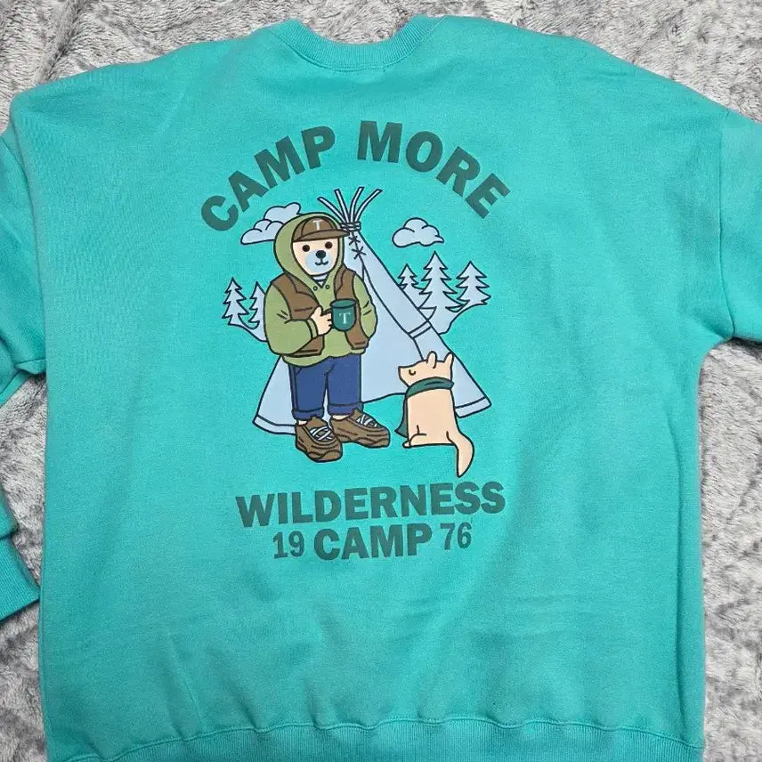 [BUNJANG] Wilderness Emerald Fleece Sweatshirt / wilderness 기모 맨투맨 티셔츠 에메랄드