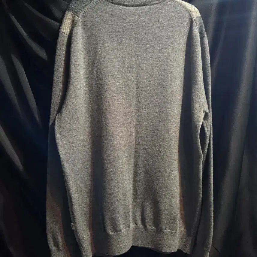 [BUNJANG] Daks Check Pattern Wool 100% Knit Zip-up / 닥스 체크패턴 모100 니트 집업