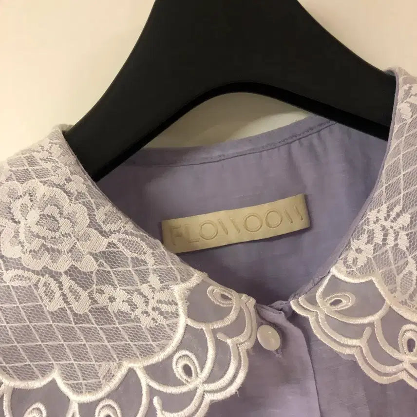 [BUNJANG] Floome Hazel Balloon Sleeve Sheer Puff Blouse / 플로움 헤이즐 벌룬소매 반팔 쉬어 퍼프 블라우스 퍼플 출근룩 여행룩하객룩
