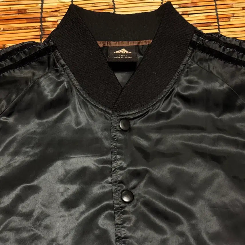 [BUNJANG] Adidas Bomber Sukajan Jacket - Black - L / 아디다스 블랙 봄버 스카쟌 자켓 L