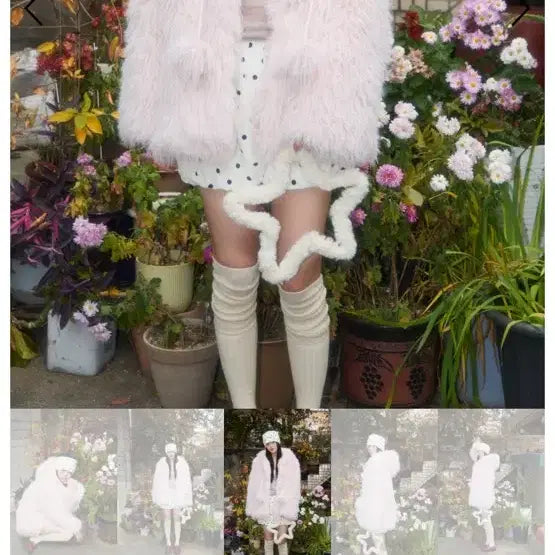[BUNJANG] Sakiri Pom-Pom Hood Fur Jacket / 샤키리 폼폼 후드 퍼 자켓 핑크 POMPOM HOOD FUR JACKET