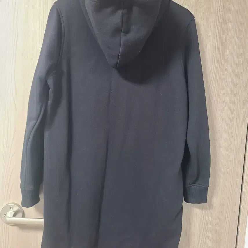 [BUNJANG] Tommy Hilfiger Black Hooded Long Fleece Dress / 타미힐피거 블랙 후드 롱 기모원피스