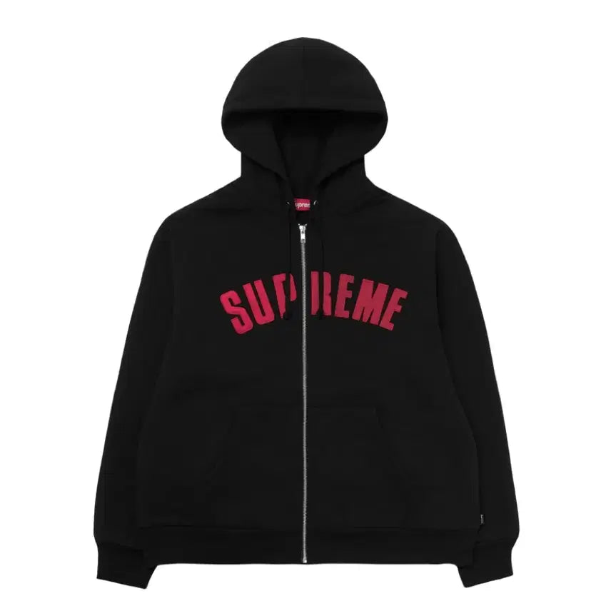 [BUNJANG] Supreme Arc Thermal Zip-Up Hooded Sweatshirt Black - 25FW / 슈프림 아크 써멀 라인드 집업 후드 스웨트셔츠 블 랙 - 25FW