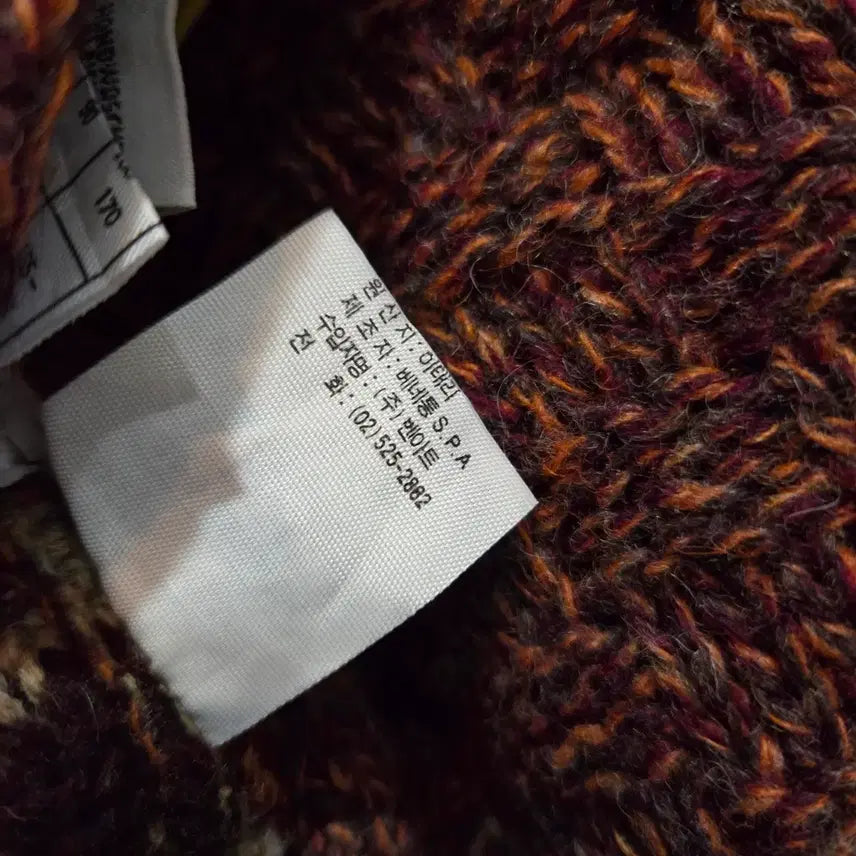 [BUNJANG] Benetton Vintage Pattern Loose Fit Knit Cardigan / 90' 베네통 빈티지 패턴 루즈핏 니트 가디건