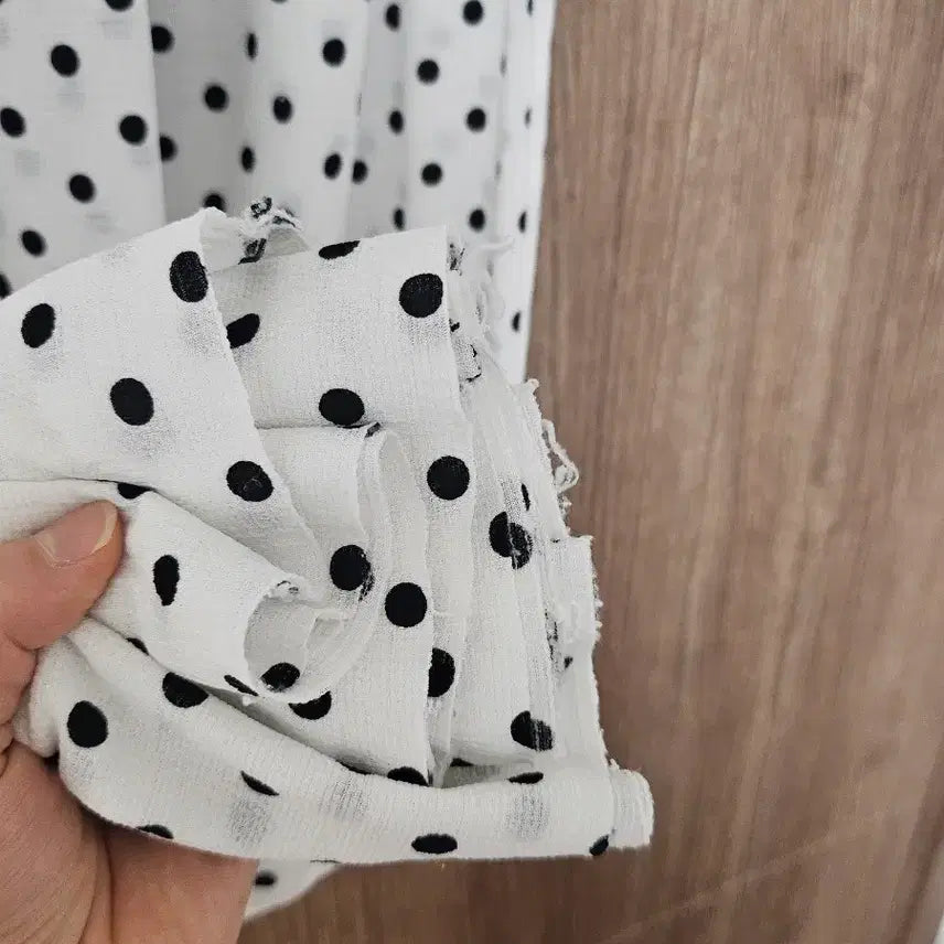 [BUNJANG] ZARA White Black Polka Dot Long Dress - M / 자라 화이트 블랙 도트 롱 원피스 M
