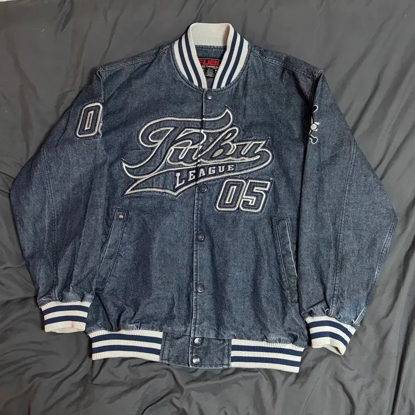 [BUNJANG] FUBU Denim Jacket / [FUBU] 후부 데님 야구점퍼 블루 빈티지 자켓 스타디움