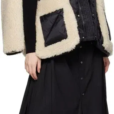 [BUNJANG] Sacai Shearling Blouson Jacket / 사카이 시어링 블루종 퍼 자켓 블랙/에크루