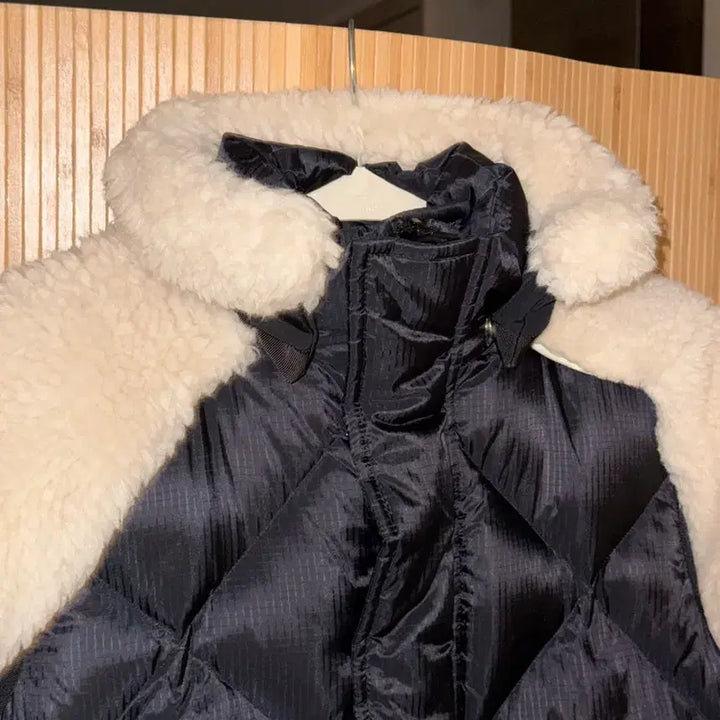 [BUNJANG] Sacai Shearling Blouson Jacket / 사카이 시어링 블루종 퍼 자켓 블랙/에크루