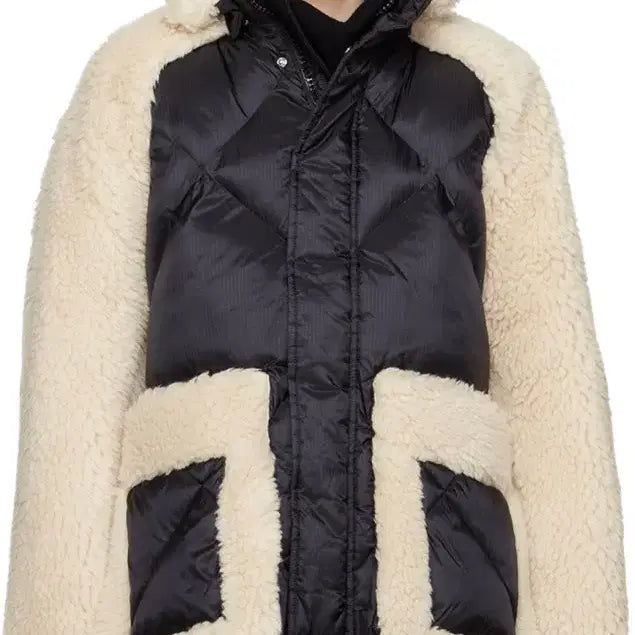 [BUNJANG] Sacai Shearling Blouson Jacket / 사카이 시어링 블루종 퍼 자켓 블랙/에크루