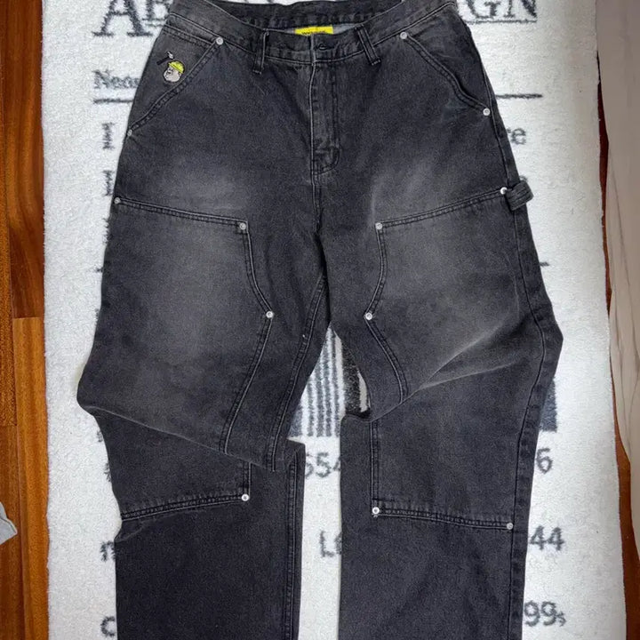 [BUNJANG] WKNDRS Black Double Knee Work Pants / WKNDRS 위캔더스 블랙 더블니 워크팬츠