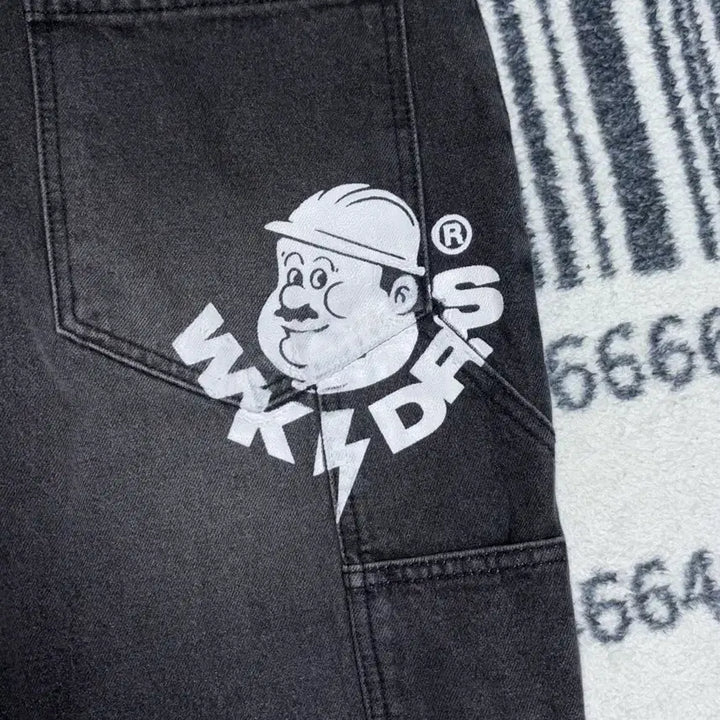 [BUNJANG] WKNDRS Black Double Knee Work Pants / WKNDRS 위캔더스 블랙 더블니 워크팬츠